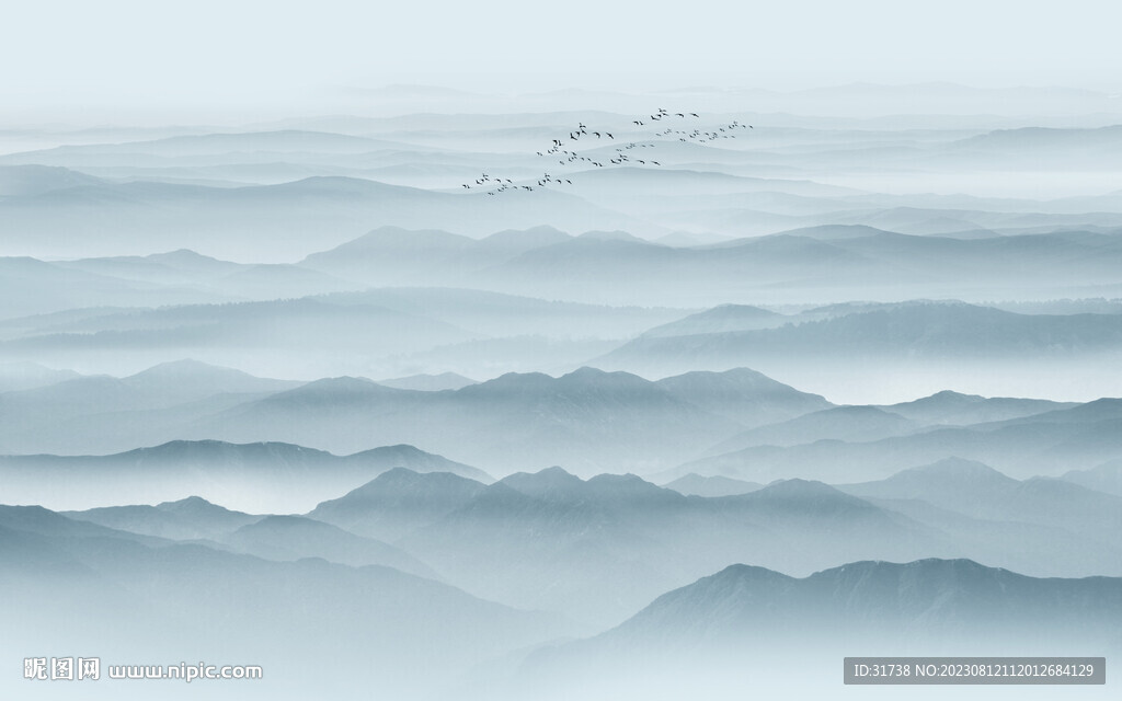 新中式群山背景墙