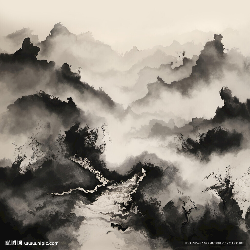 抽象意境水墨画