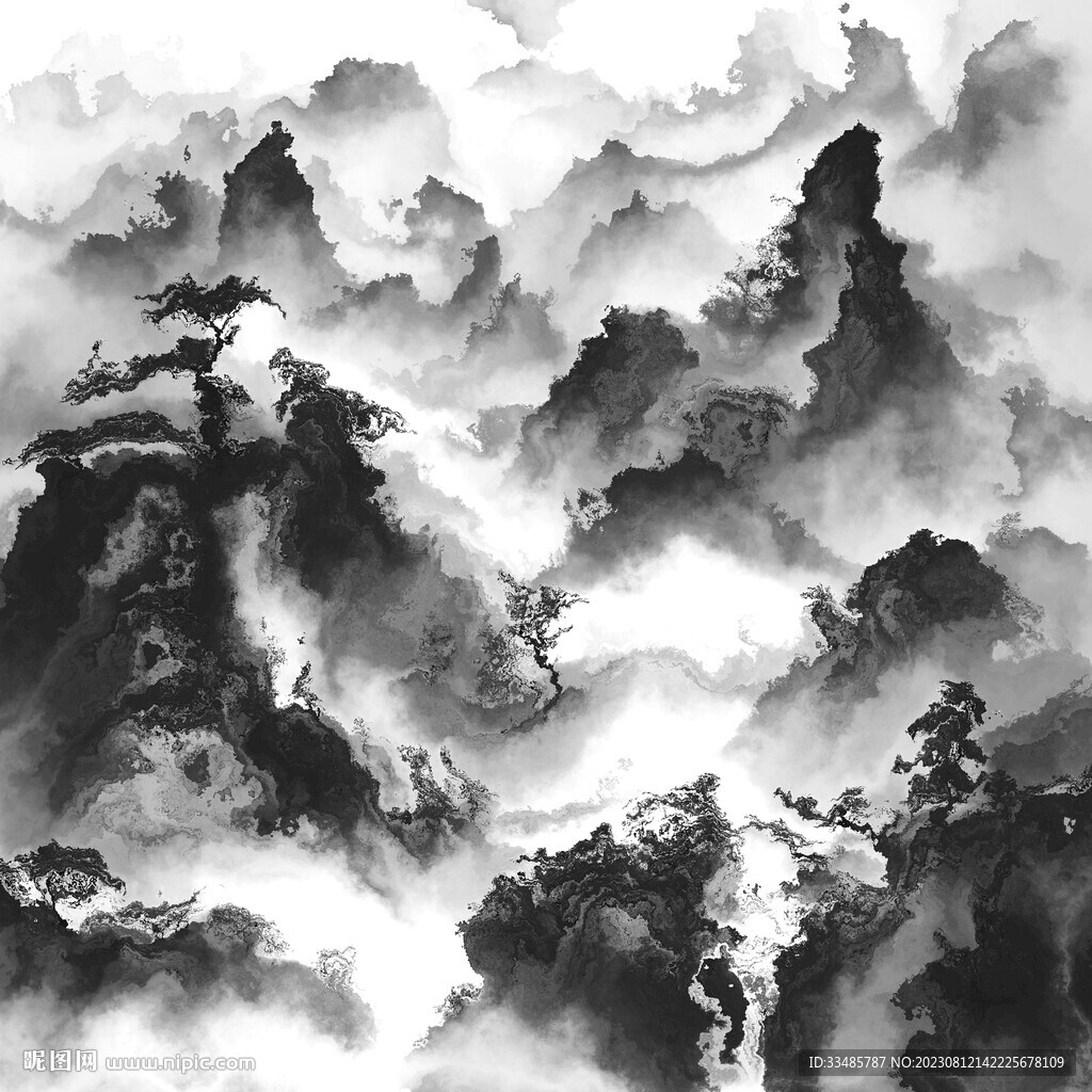 意境抽象水墨画