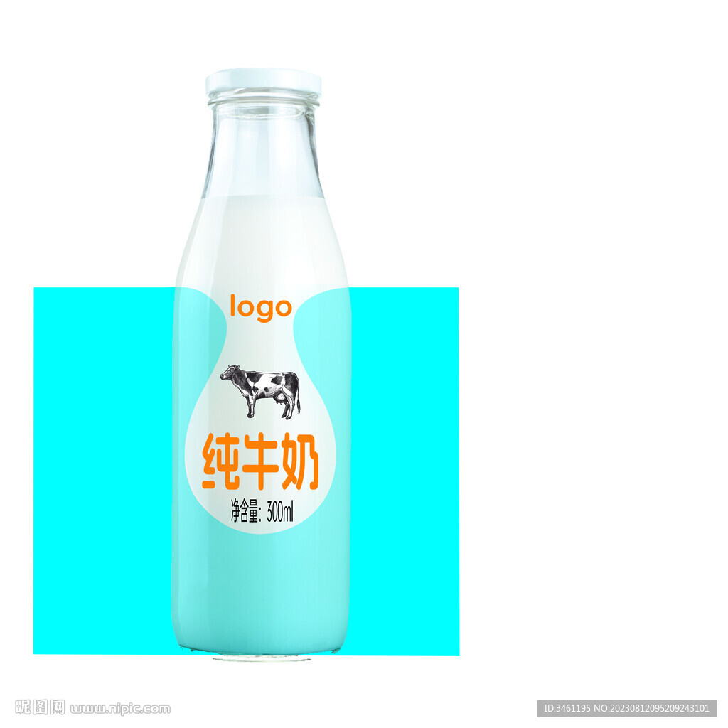 纯牛奶标签平面分层图