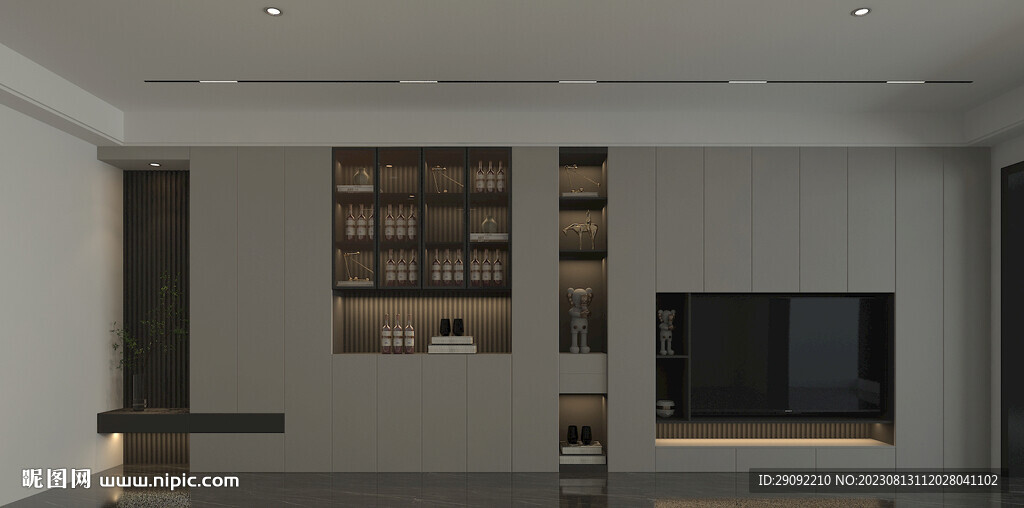 鞋柜酒柜电视柜一体