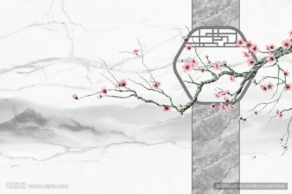 工笔花鸟背景墙