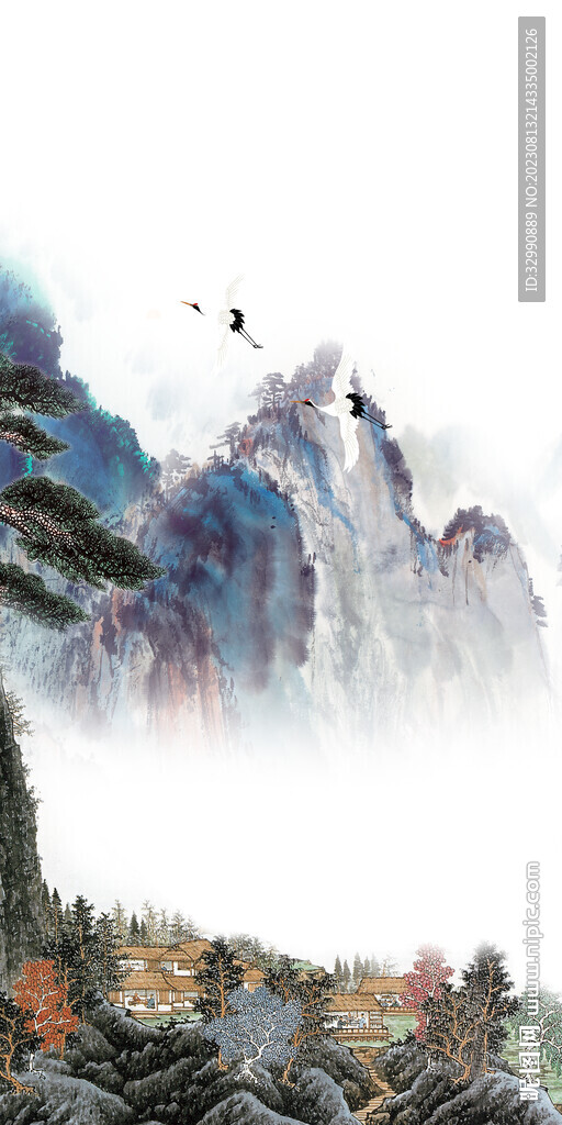 别墅 新高端玄关画 tiF分层