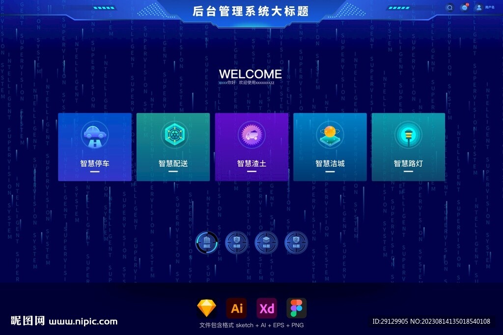 智慧城市模块化后台管理系统首页