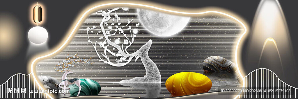 现代简约轻奢创意床头画