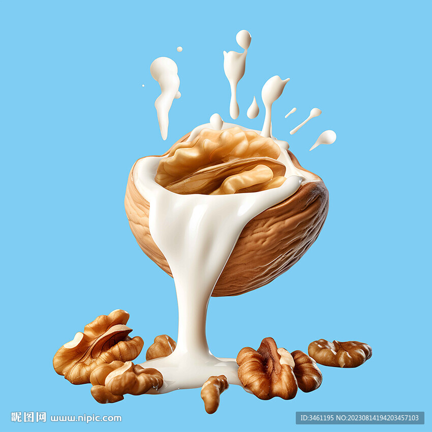 核桃奶花喷溅分层图