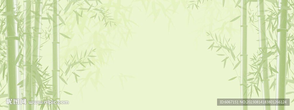 新中式水墨竹子山水背景墙