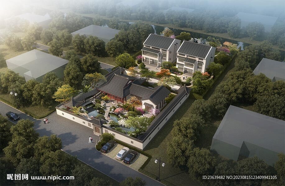 徽派建筑效果图