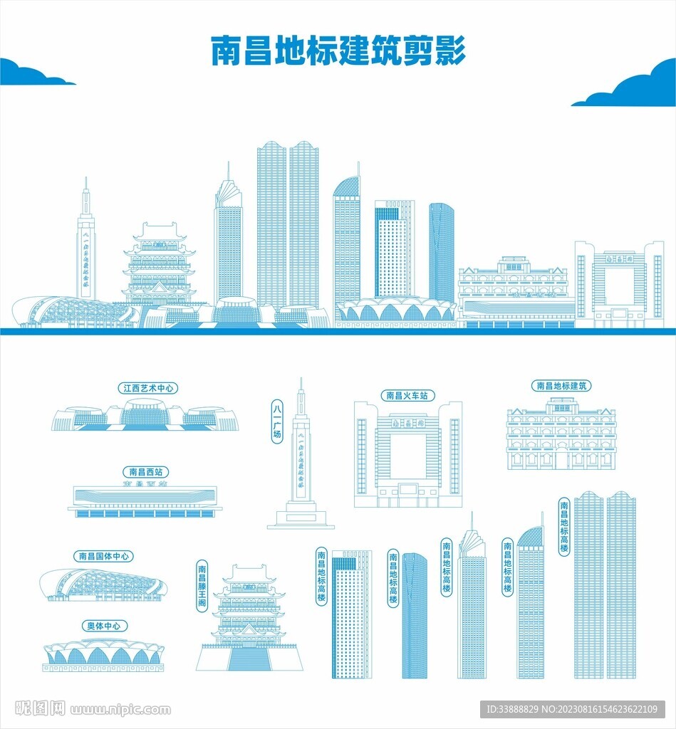 南昌地标建筑剪影