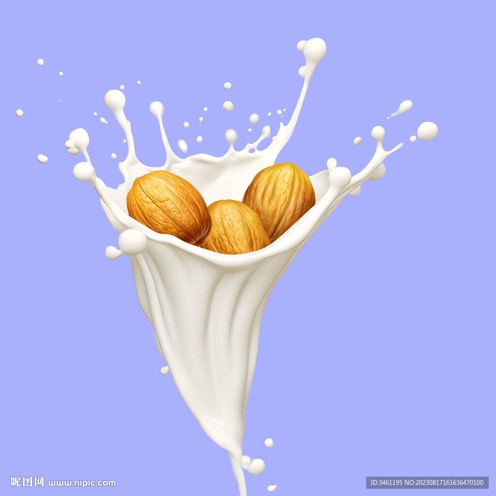 核桃牛奶奶花飞溅分层图