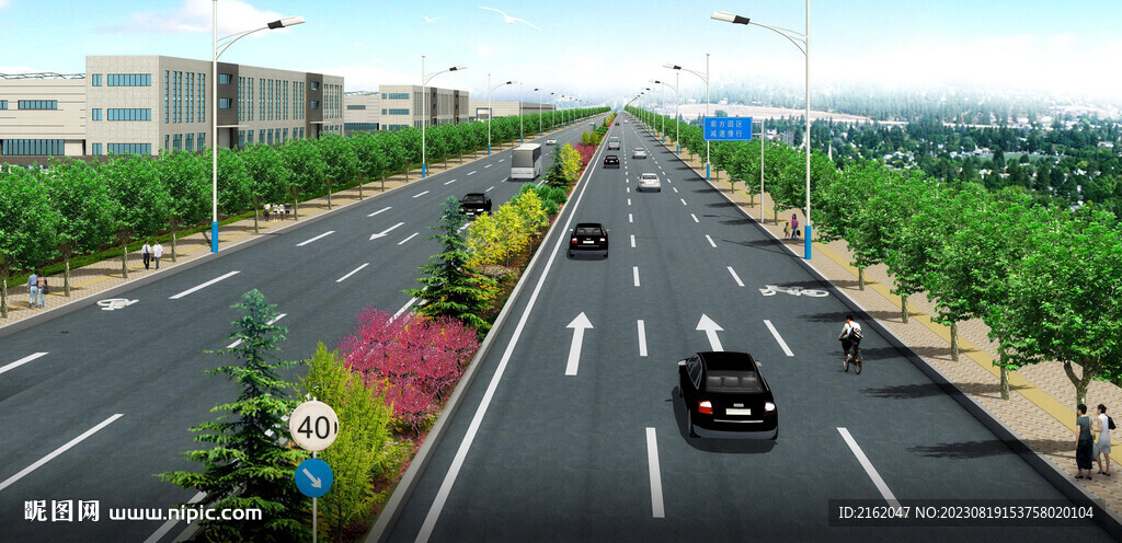 道路景观效果图
