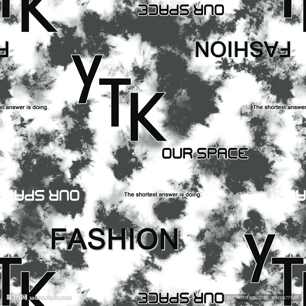 样衣男装扎染压字母