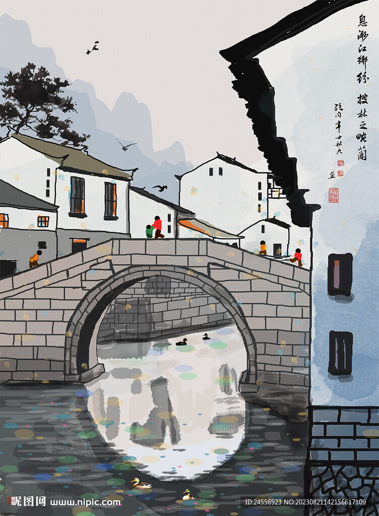 江南春色江南水乡小桥流水