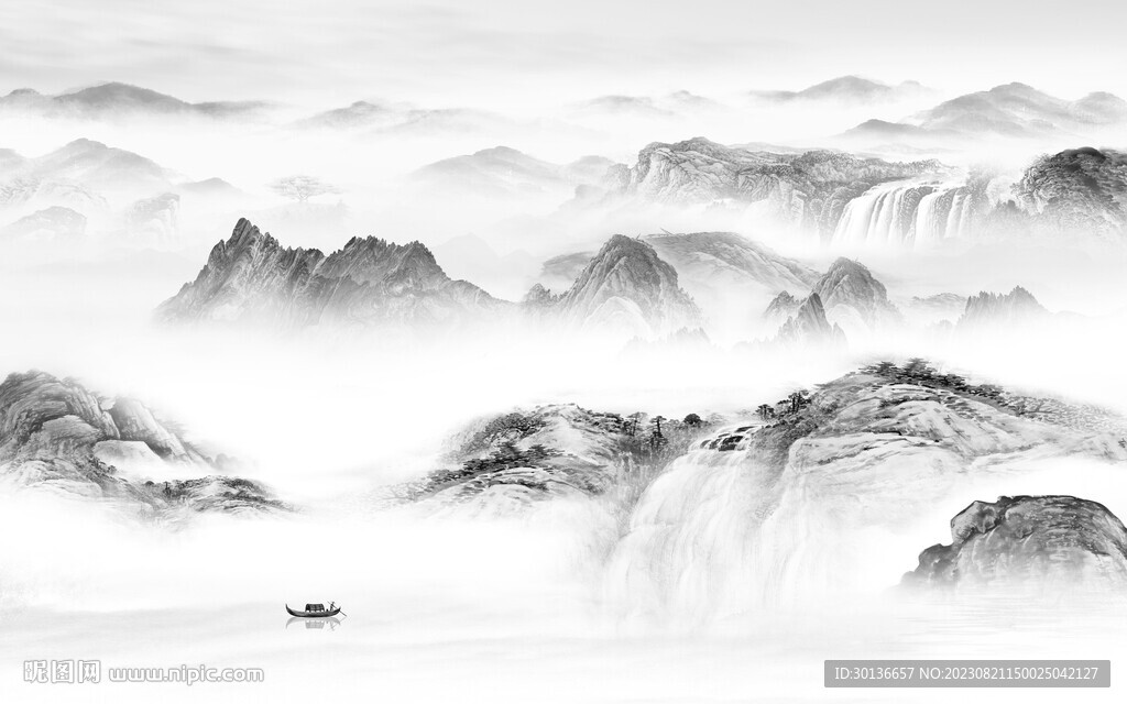 高端 新款灰色山水 TiF分层