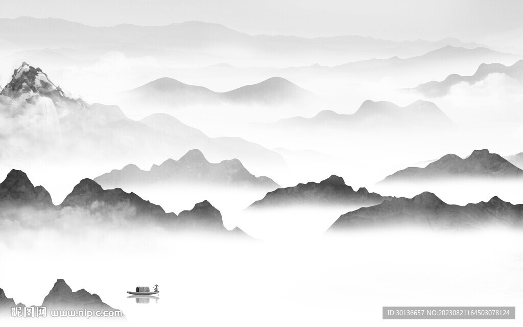 新品 灰色高清山水 TiF分层