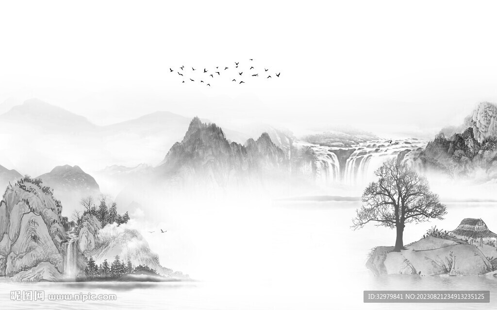 新品 最新灰色山水 TiF分层