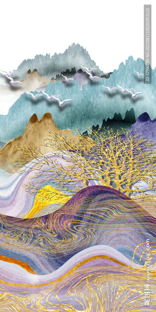 高清 现代新玄关画 TiF分层