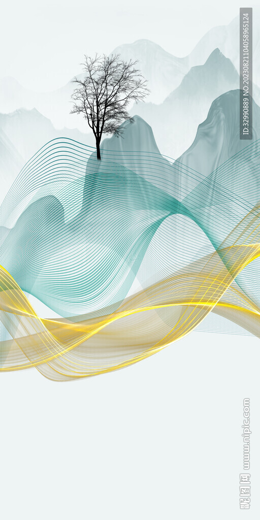 别墅 新极简玄关画 Tif分层