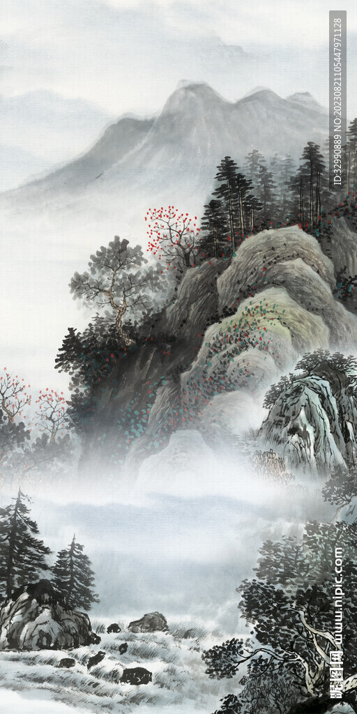 中式 新清晰玄关画 Tif分层