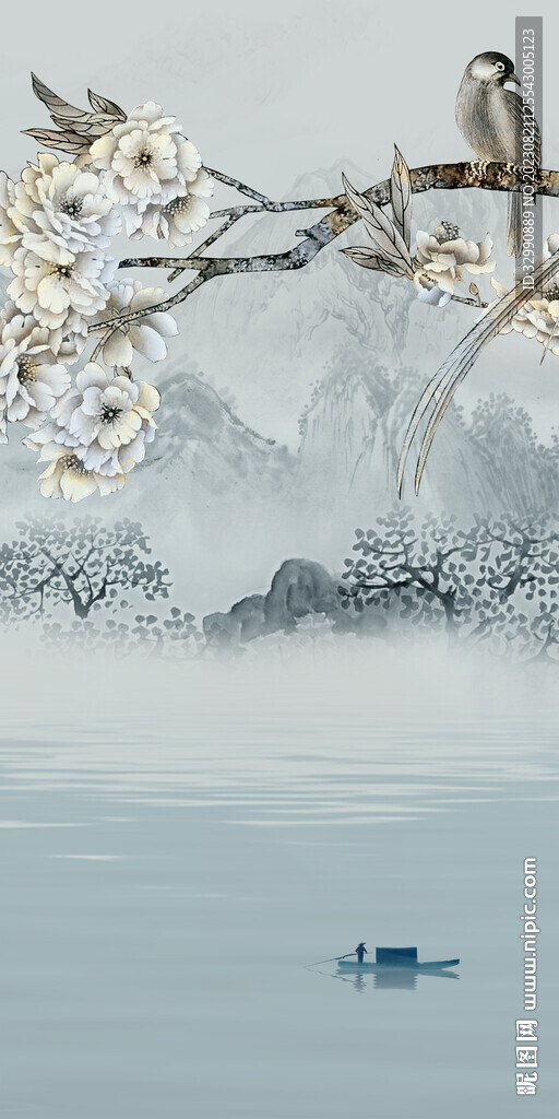 爆款 中式意境玄关 Tif分层