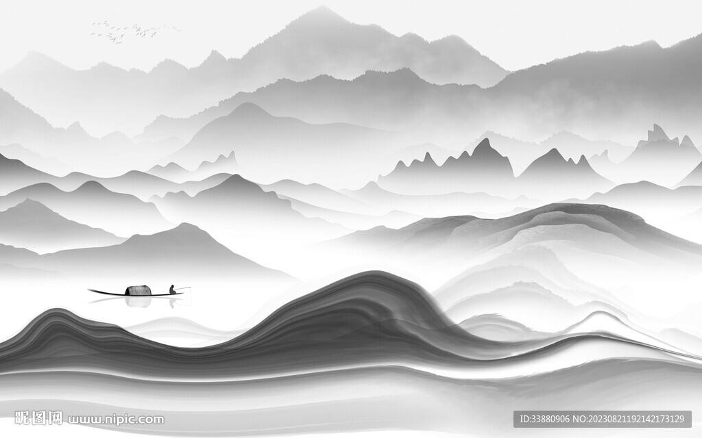 新传 灰色高档山水 TiF分层