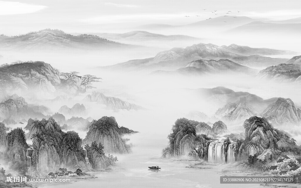 新款 灰色高档山水 TiF分层