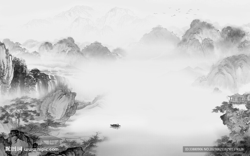 新品 灰色高档山水 TiF分层