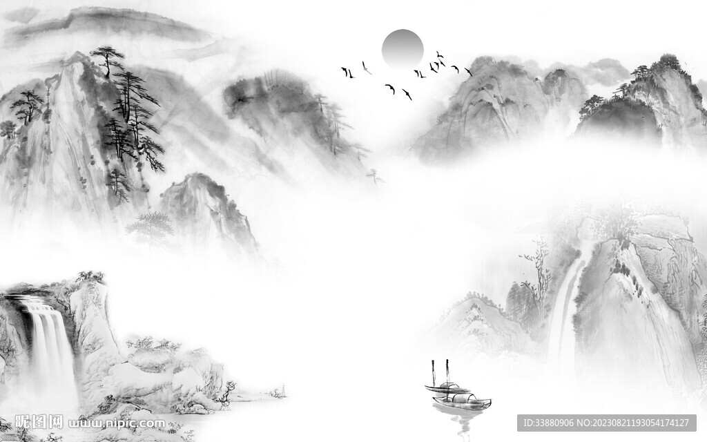 高端 灰色高档山水 TiF分层