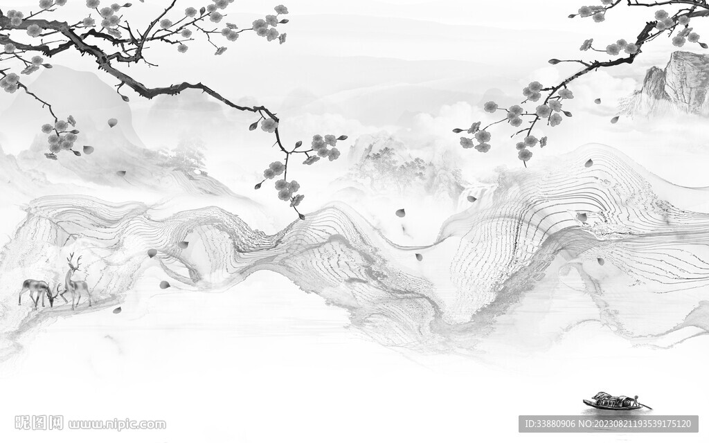 高雅 灰色高档山水 TiF分层