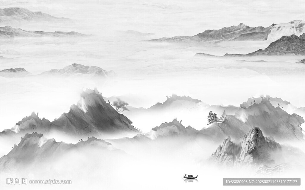 新款 灰色简约山水 TiF分层