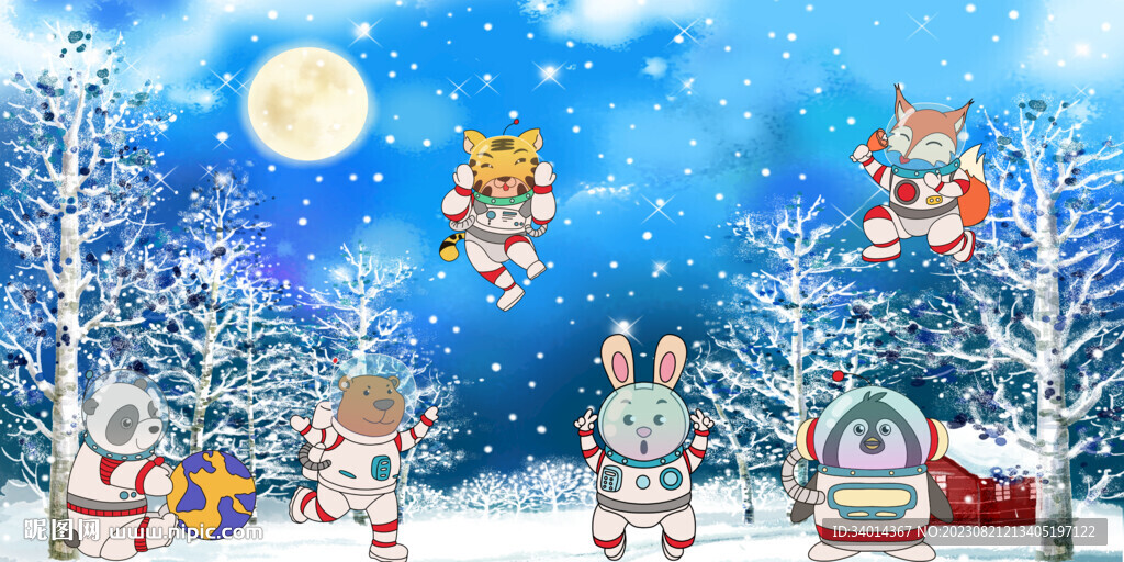 卡通儿童房背景墙