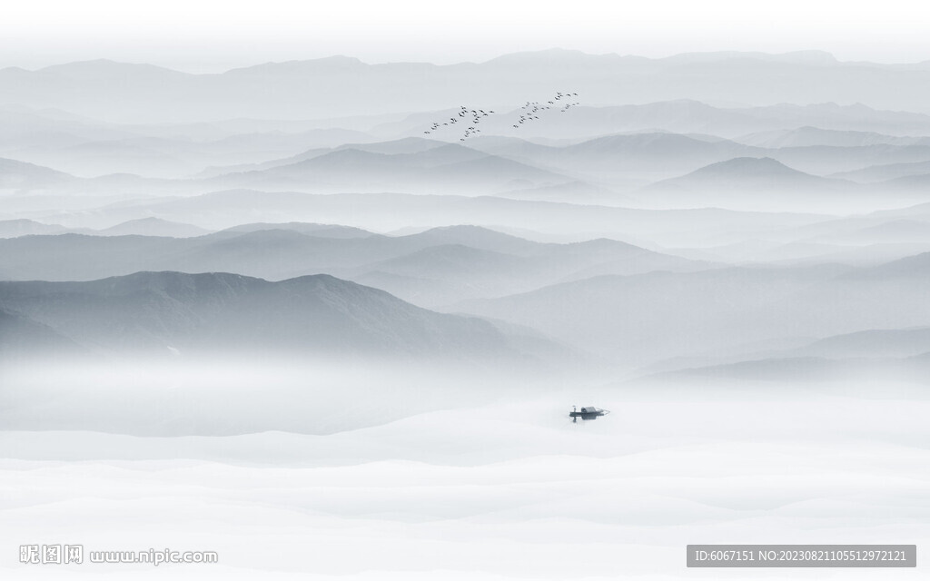 写意禅意水墨画背景墙