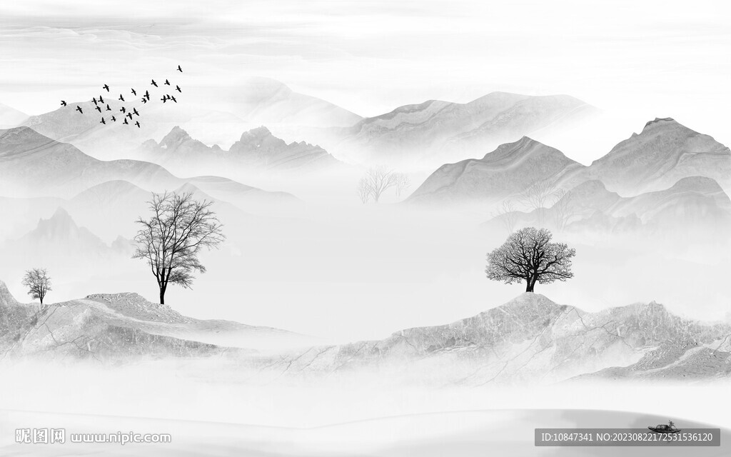 现代 高端简约山水 TiF分层