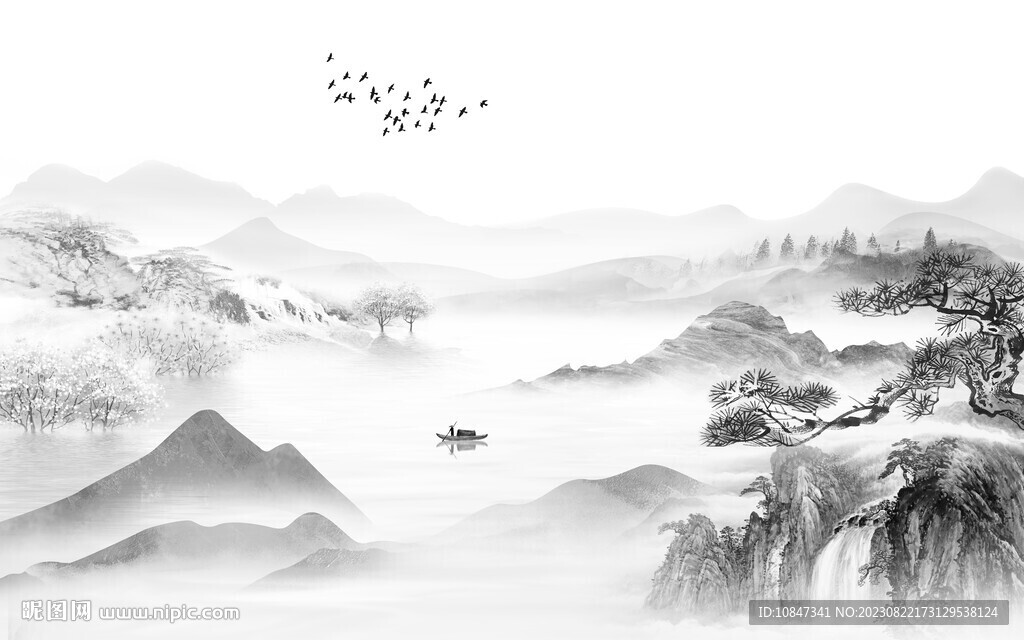 高档 现代简约山水 TiF分层