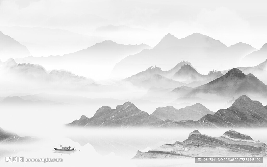 别墅 高档灰色山水 TIf分层