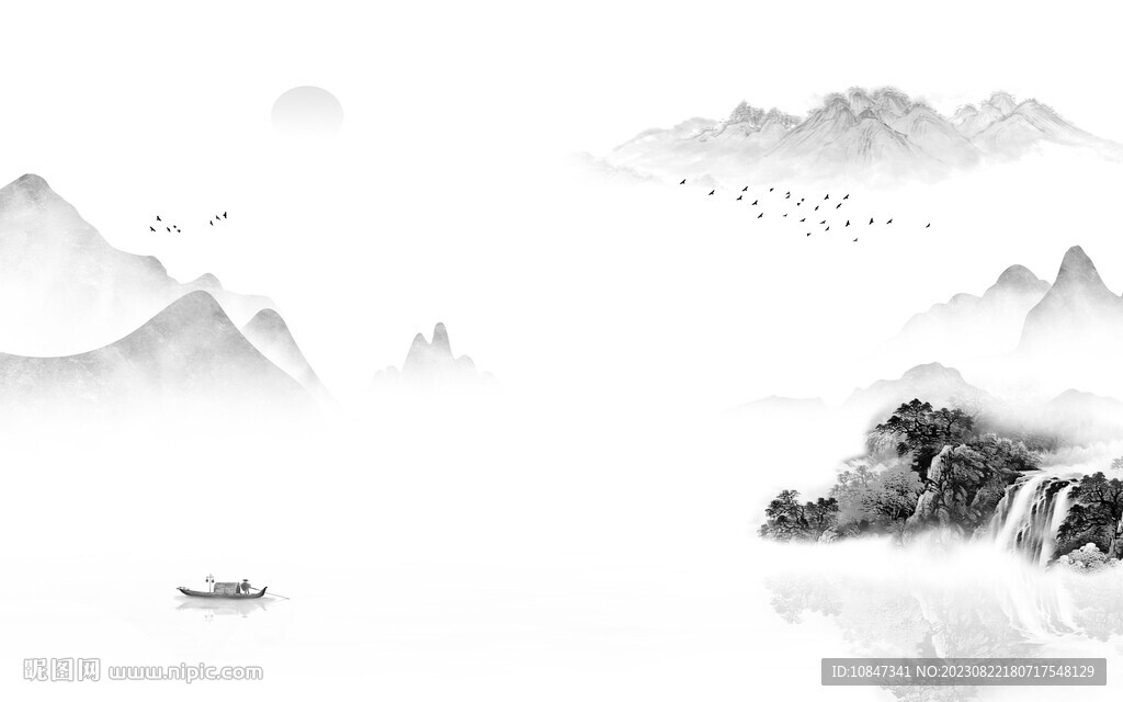 高雅 高档灰色山水 TIf分层