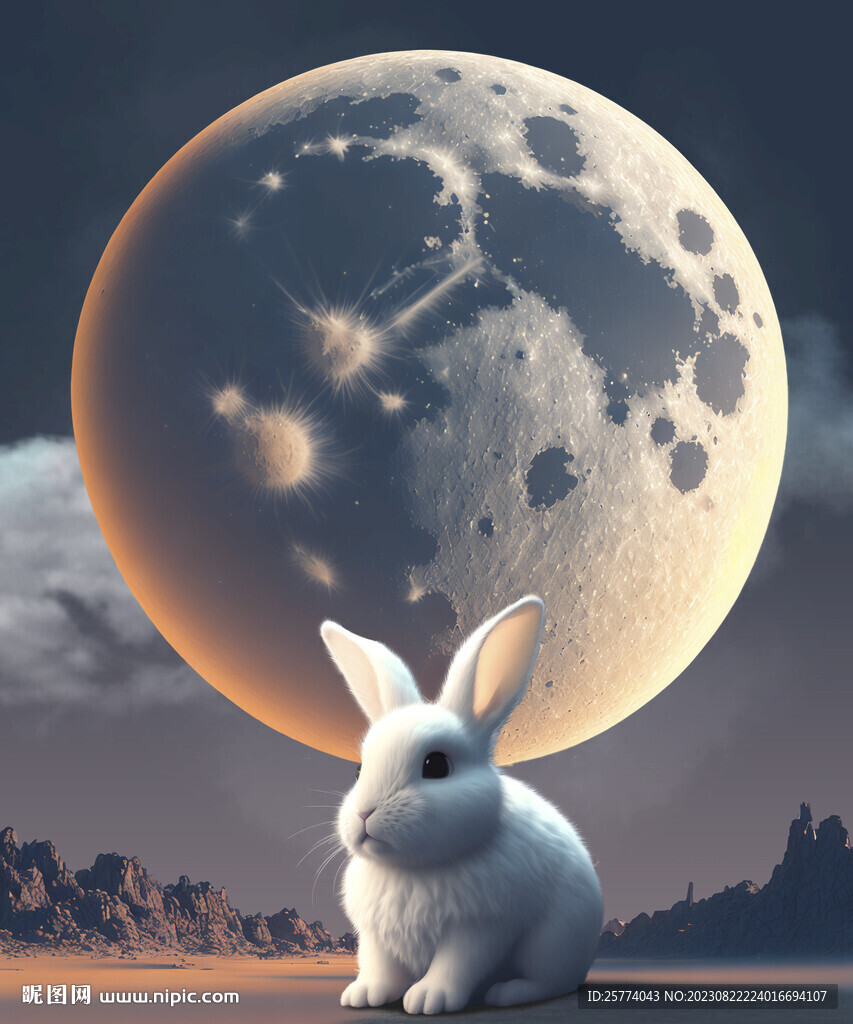 月亮下的兔子