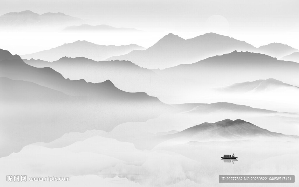 大气 现代灰色山水 TIf分层