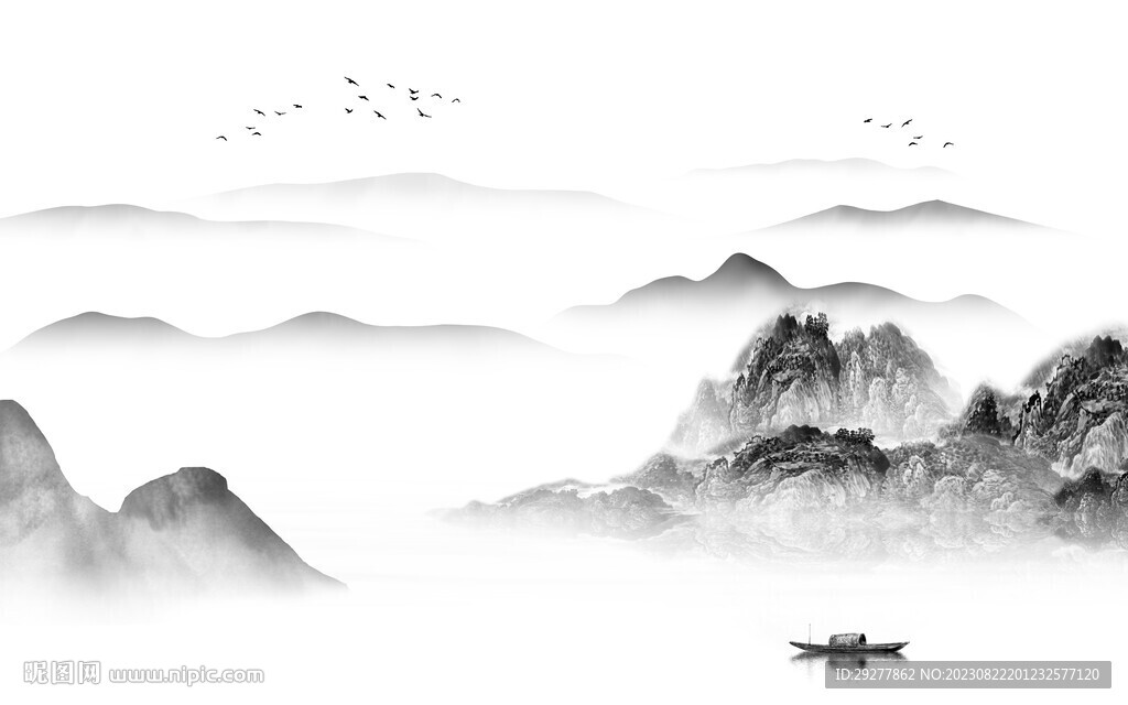 新传 灰色高清山水 TIf分层