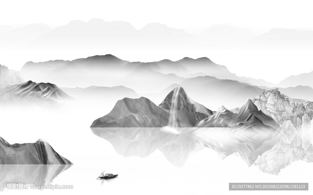 新款 灰色山水背景 TIf分层