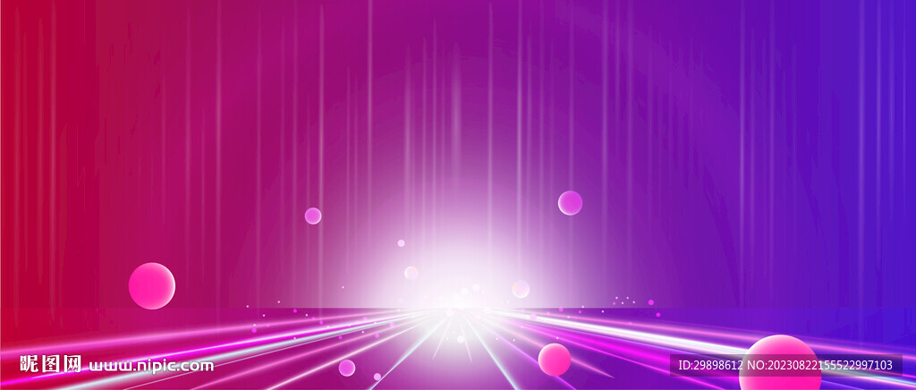 蓝紫科幻射线发光球速度线条背景