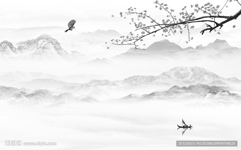 新传 极简高档山水 Tif分层