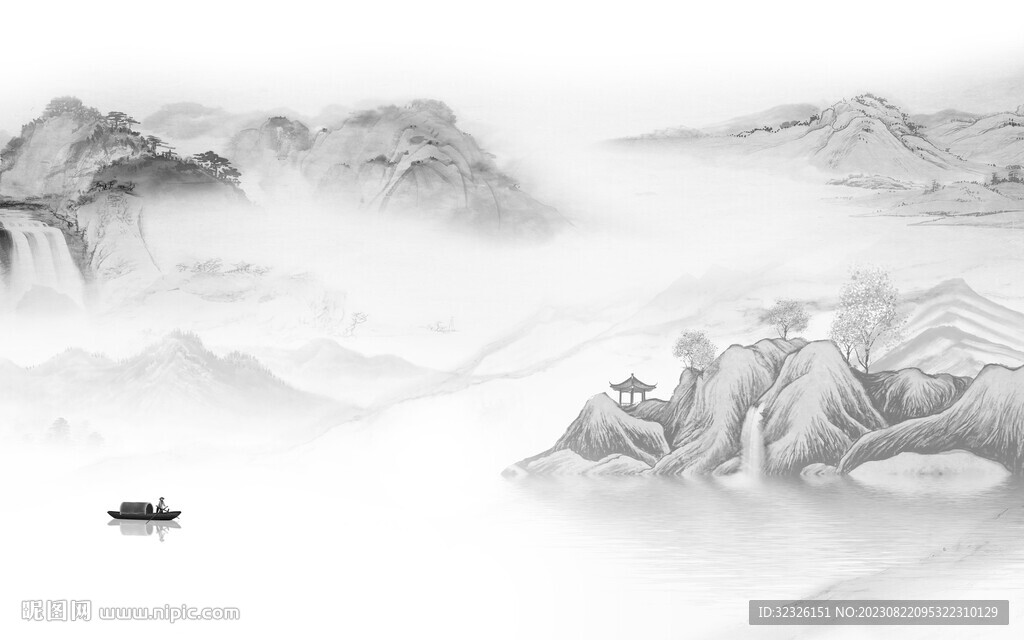 别墅 极简高档山水 Tif分层