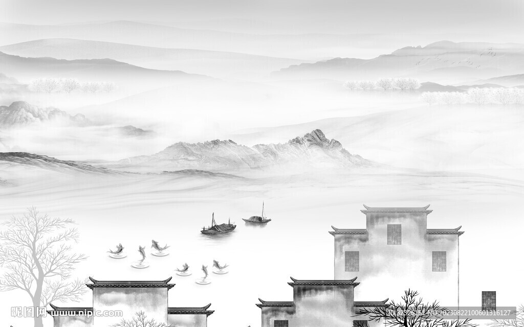 新款 极简高档山水 Tif分层