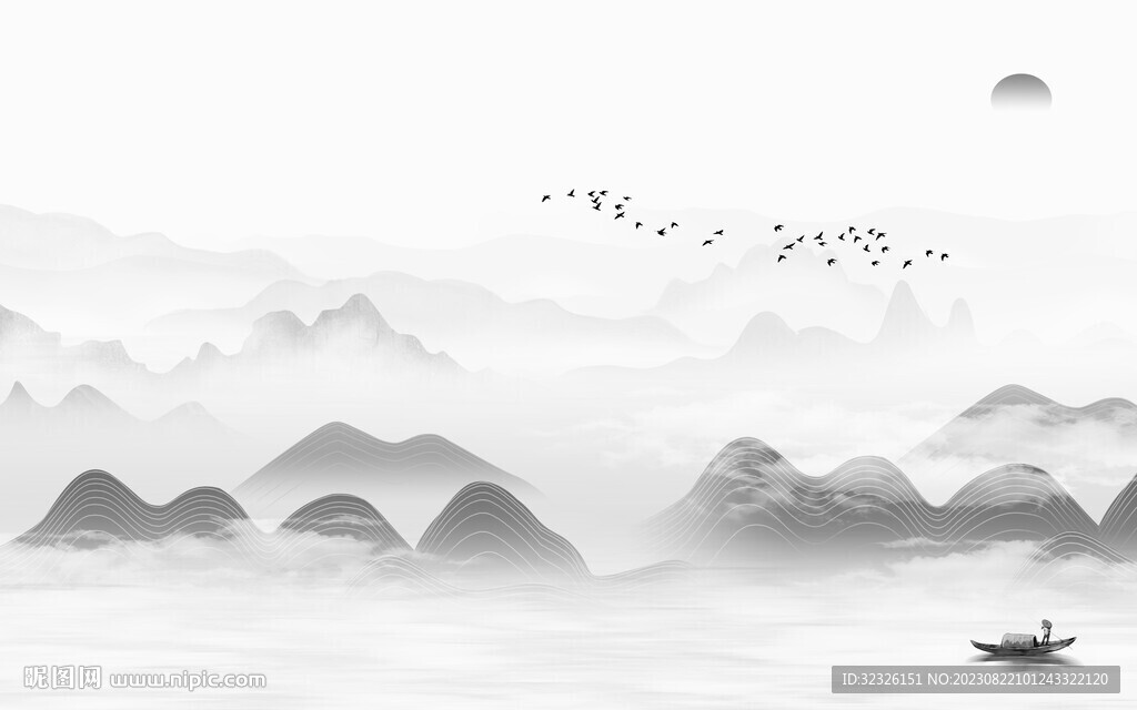 新品 极简高档山水 Tif分层