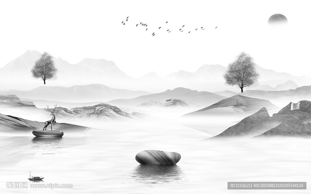 高清 极简高档山水 Tif分层