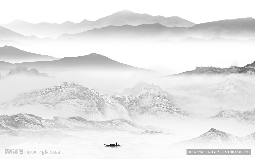 现代 极简高档山水 Tif分层