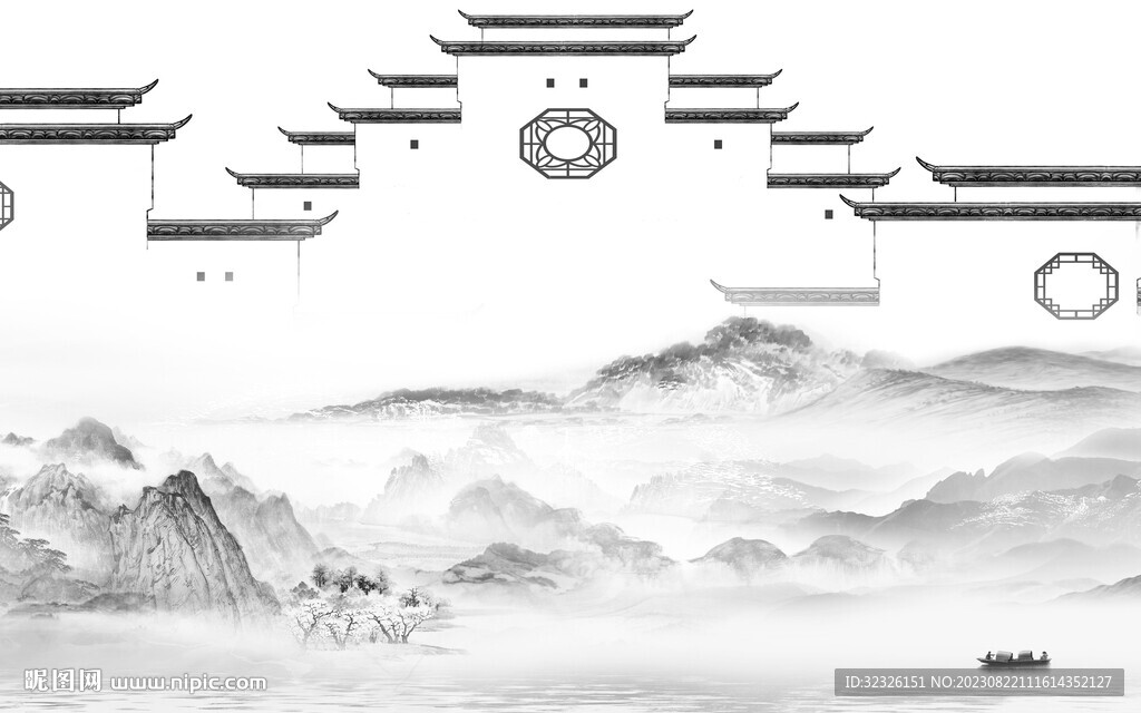 人气 极简高档山水 Tif分层