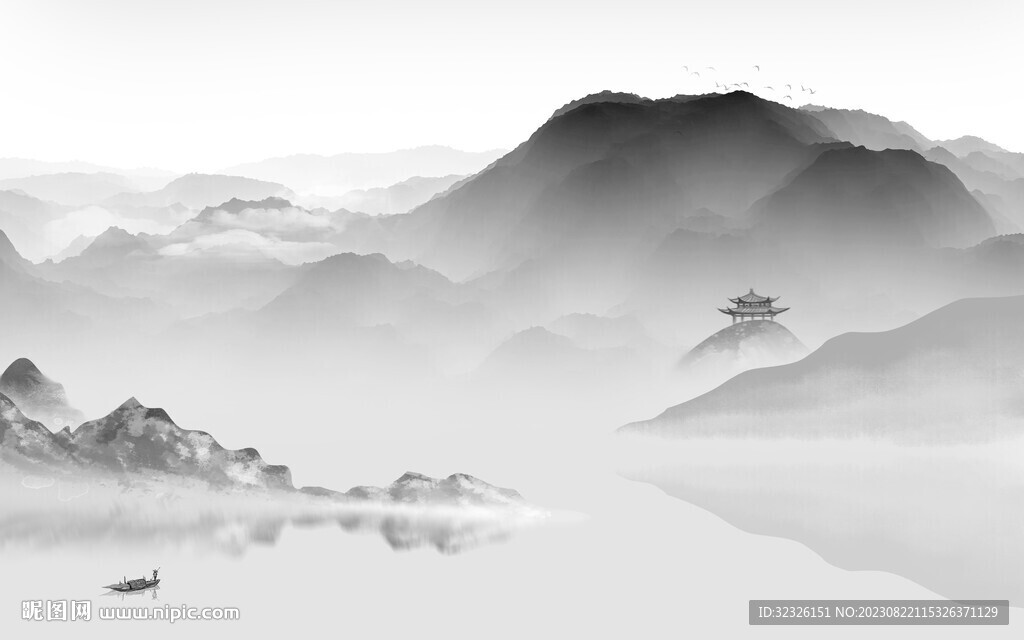 极简 高端高档山水 tif分层