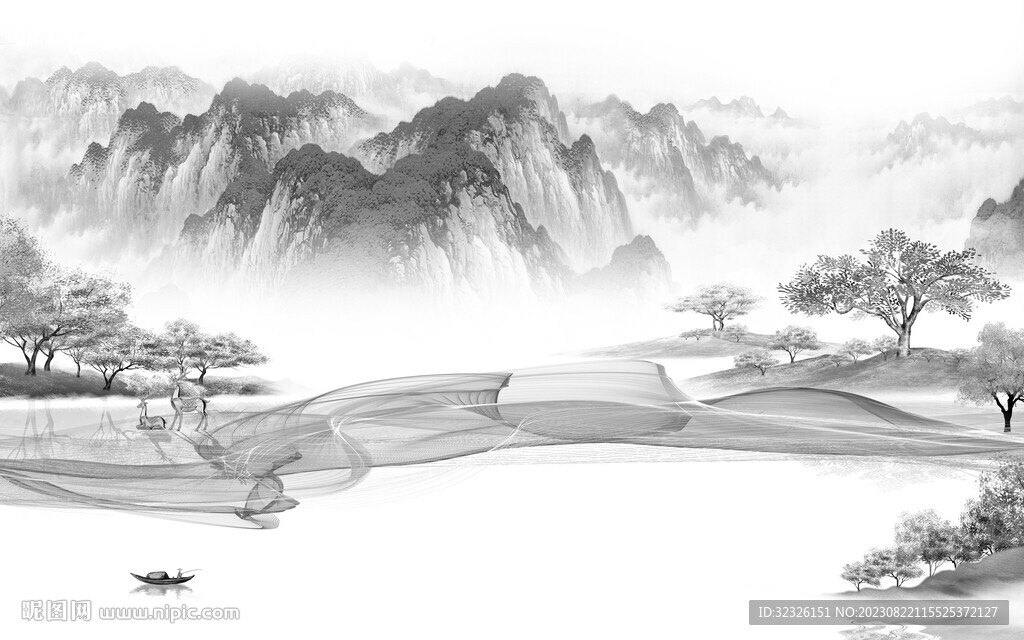 新传 高端高档山水 tif分层